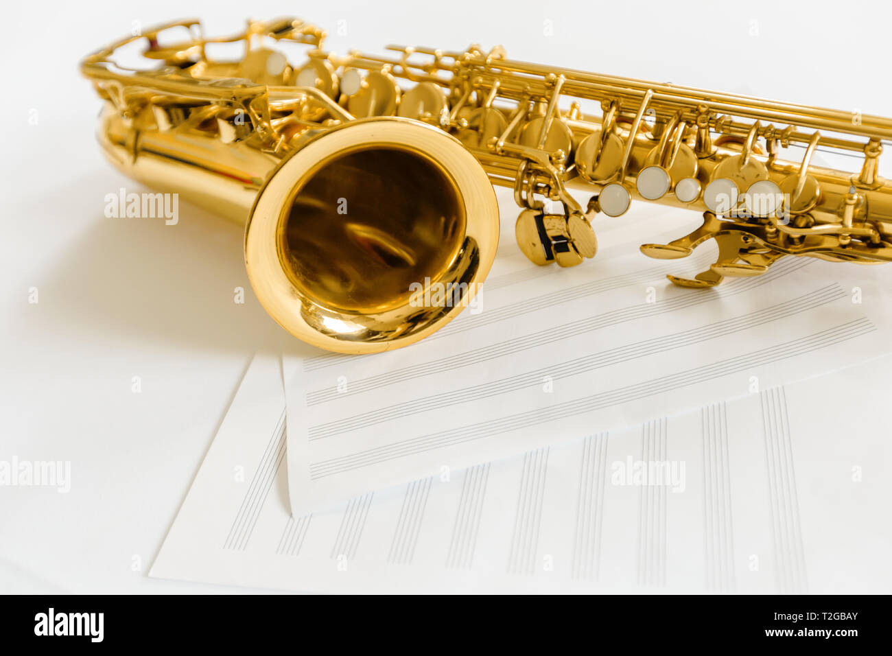 Teclas de saxofón closeup Fotografía de stock - Alamy