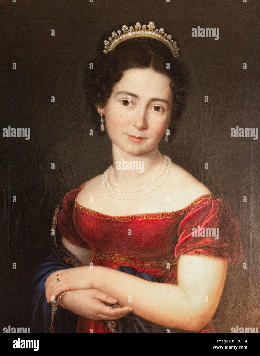 Pintura de Victoria de Sajonia-Coburgo-Saalfeld, madre de la reina Victoria; en el Museo de vidrio y cristal, Málaga, España Foto de stock