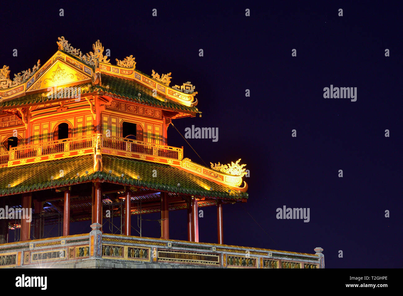 Meridian Gate en la Ciudad Imperial, Hue, Vietnam. Entrence principal a la Ciudad Prohibida. Foto de stock