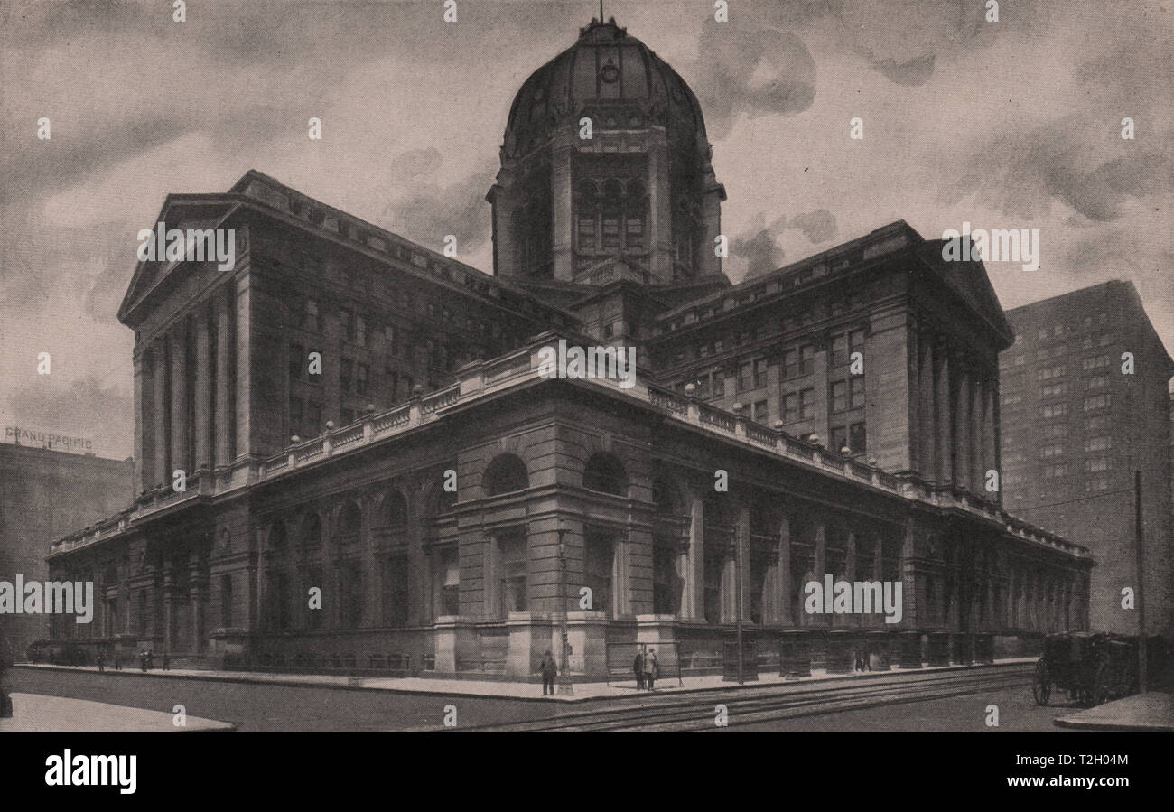 La nueva oficina de correos de Chicago y el Edificio Federal de los Estados  Unidos; Dearborn Street, Jackson Boulevard, Clark, & Adams calles  Fotografía de stock - Alamy