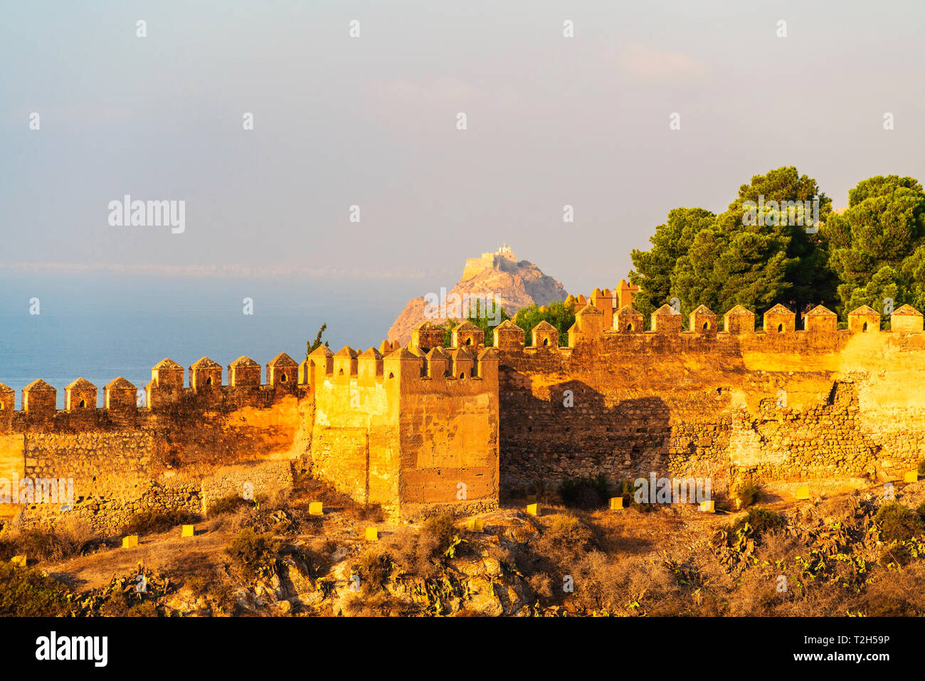 Alcazaba de Málaga paredes en España, Europa Foto de stock