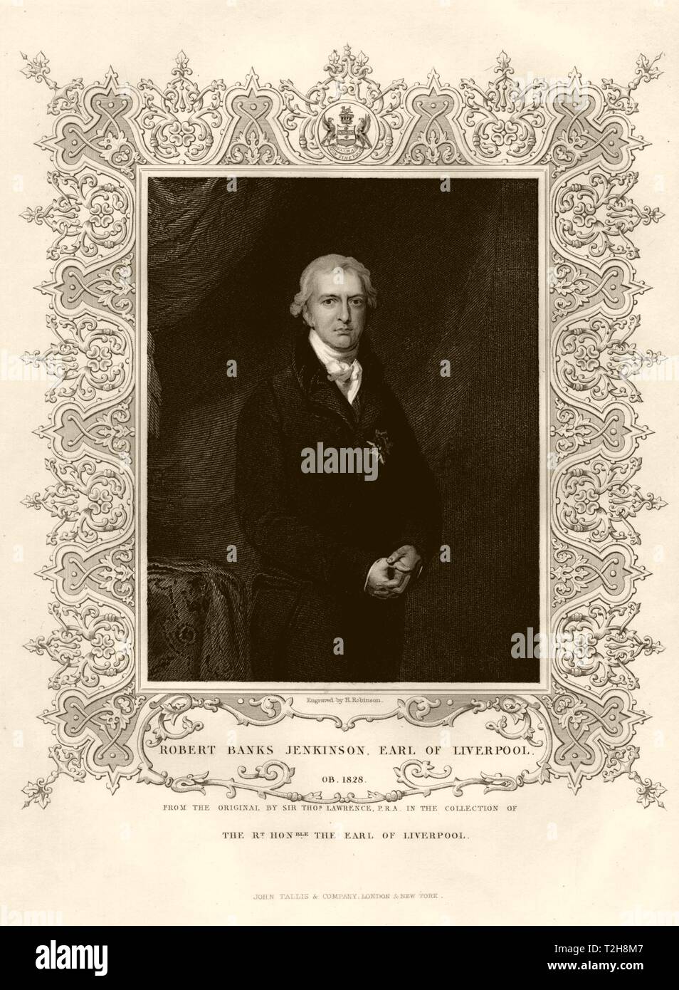 Robert Banks Jenkinson, segundo Conde de Liverpool (1770-1828), después de Lawrence c1855 Foto de stock