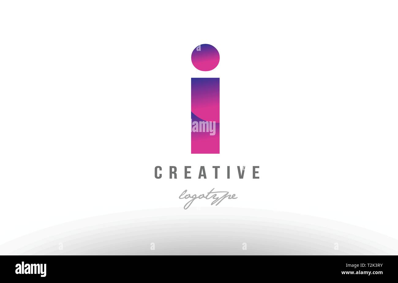 Diseño De Alfabeto Letra I Con Gradiente De Color Rosa