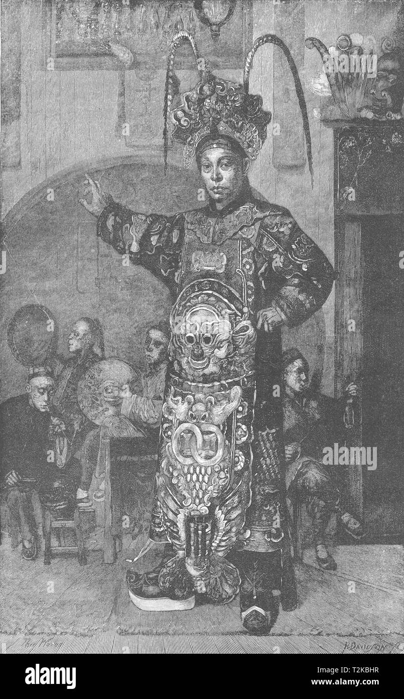 CALIFORNIA. Un actor chino en el Teatro de San Francisco 1891 impresión antigua Foto de stock