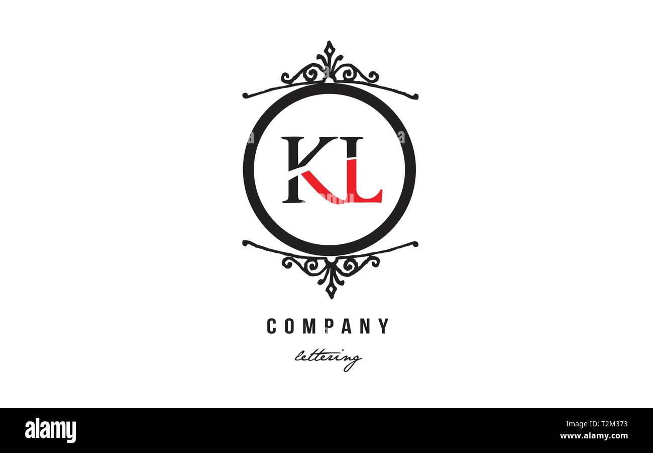 Diseno De Logotipo Letra Del Alfabeto Combinacion Kl K L Con Color Blanco Negro Rojo Y Decoracion Monograma Circulo Adecuado Como Un Logotipo Para Una Empresa O Financiera Imagen Vector De Stock