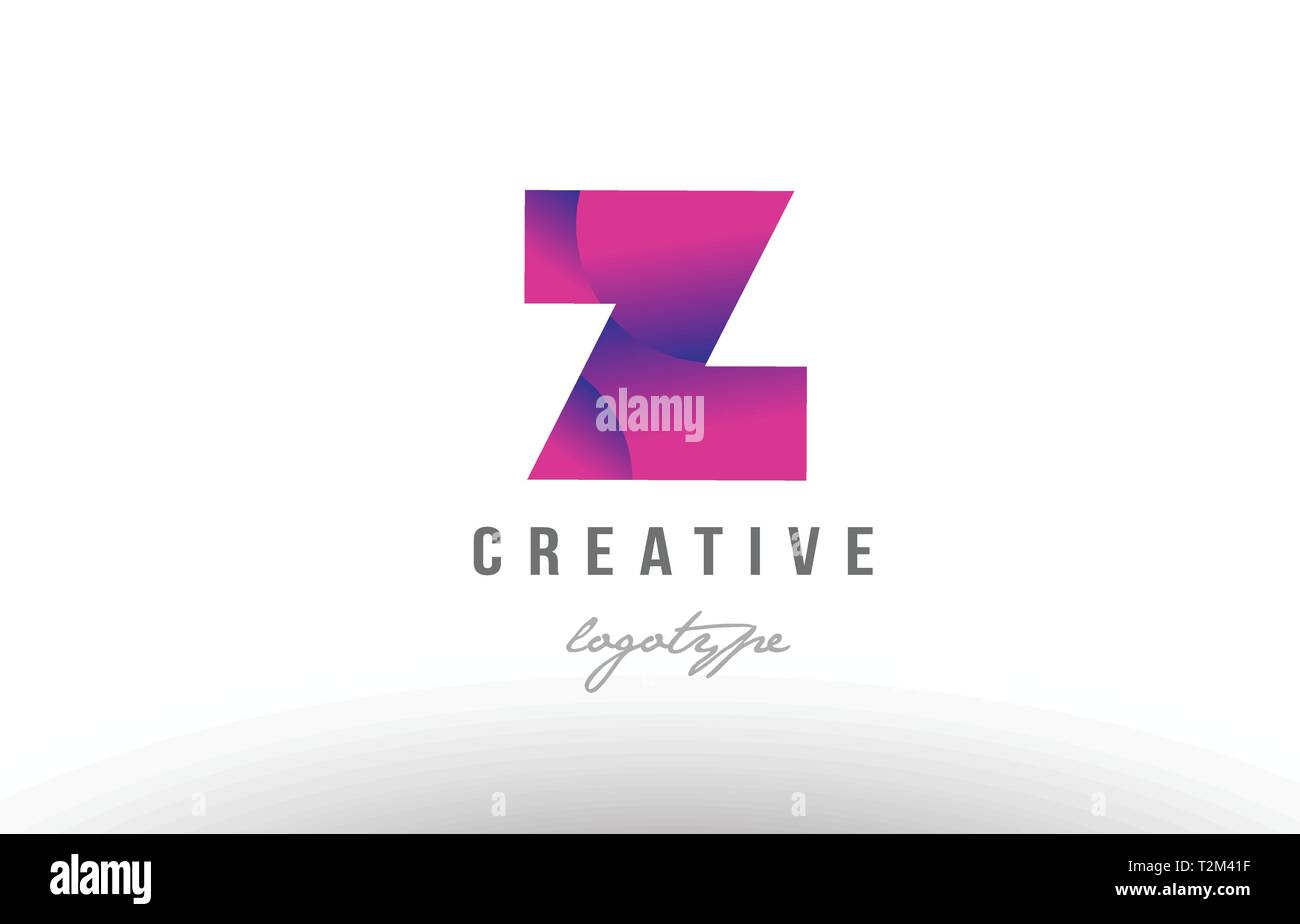 Diseño De Alfabeto Letra Z Con Gradiente De Color Rosa