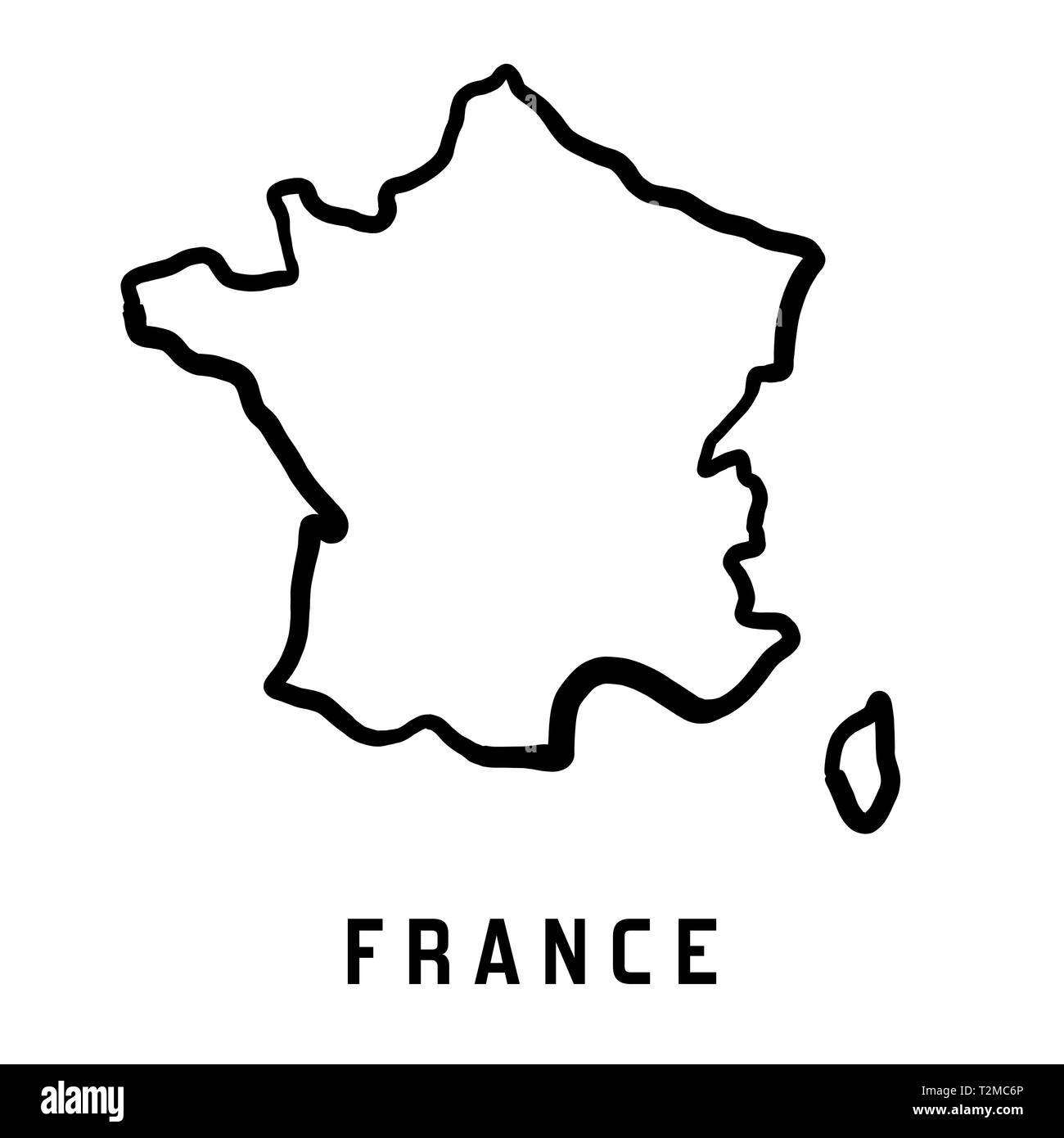 Francia mapa contorno - buen país mapa de forma vectorial. Ilustración del Vector