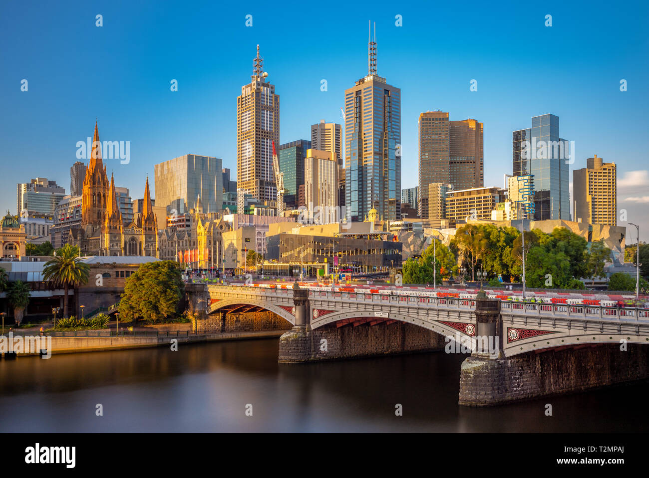 El distrito de negocios de la ciudad de Melbourne (CBD), Australia Foto de stock