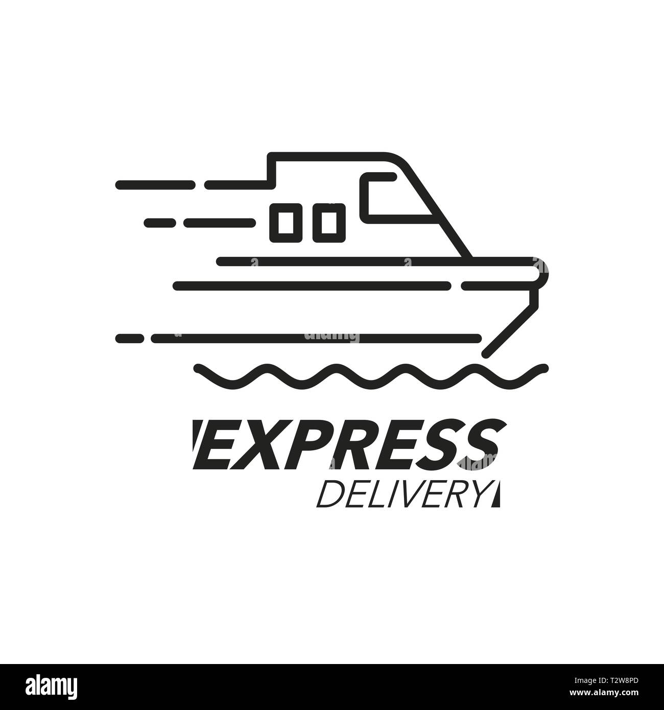 Icono de entrega express concepto. Icono de velocidad del buque para el servicio, el orden, la rapidez y el envío de todo el mundo. Moderno diseño ilustración vectorial. Ilustración del Vector