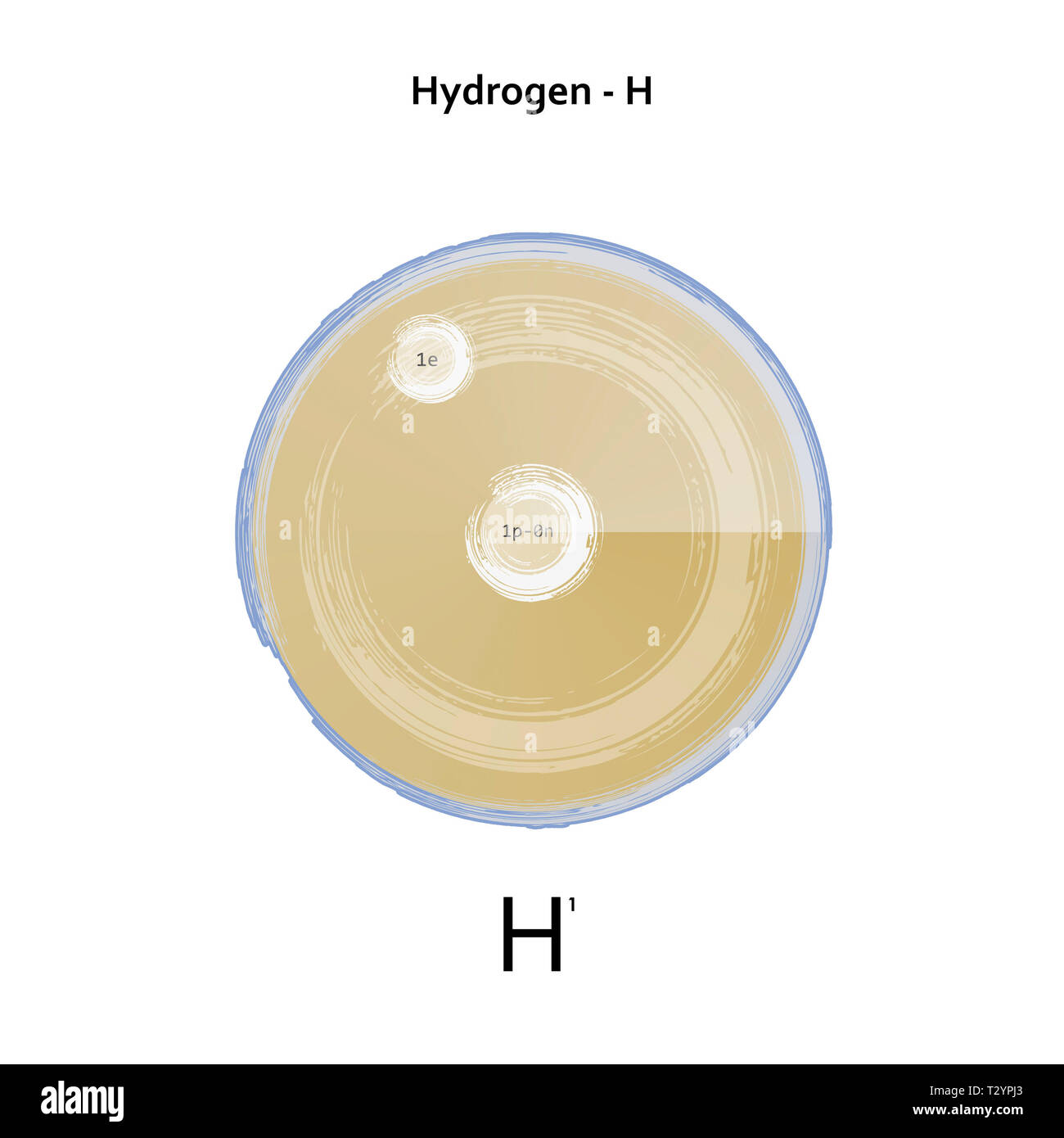Elemento químico de hidrógeno estructura atómica ilustración telón de