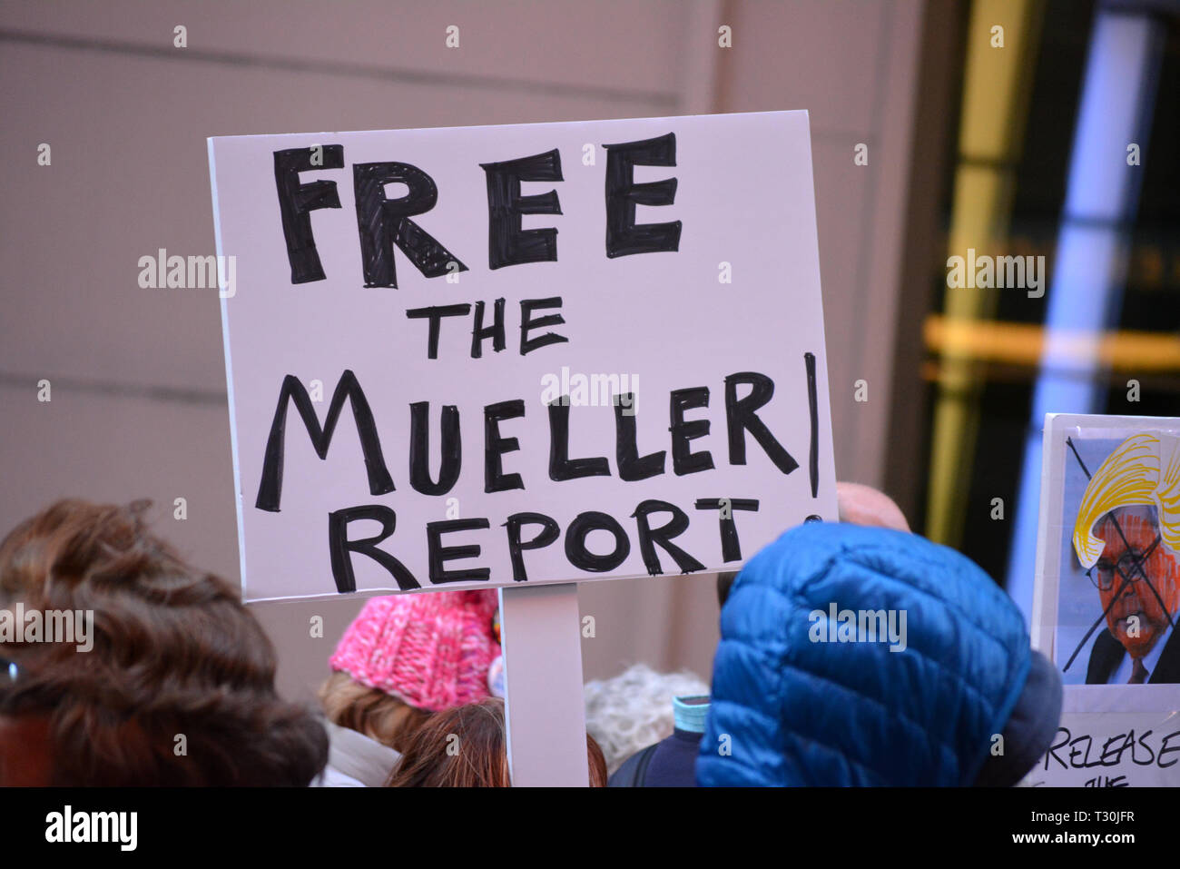 Rally para liberar el pleno Mueller informar a la opinión pública en la Ciudad de Nueva York Foto de stock