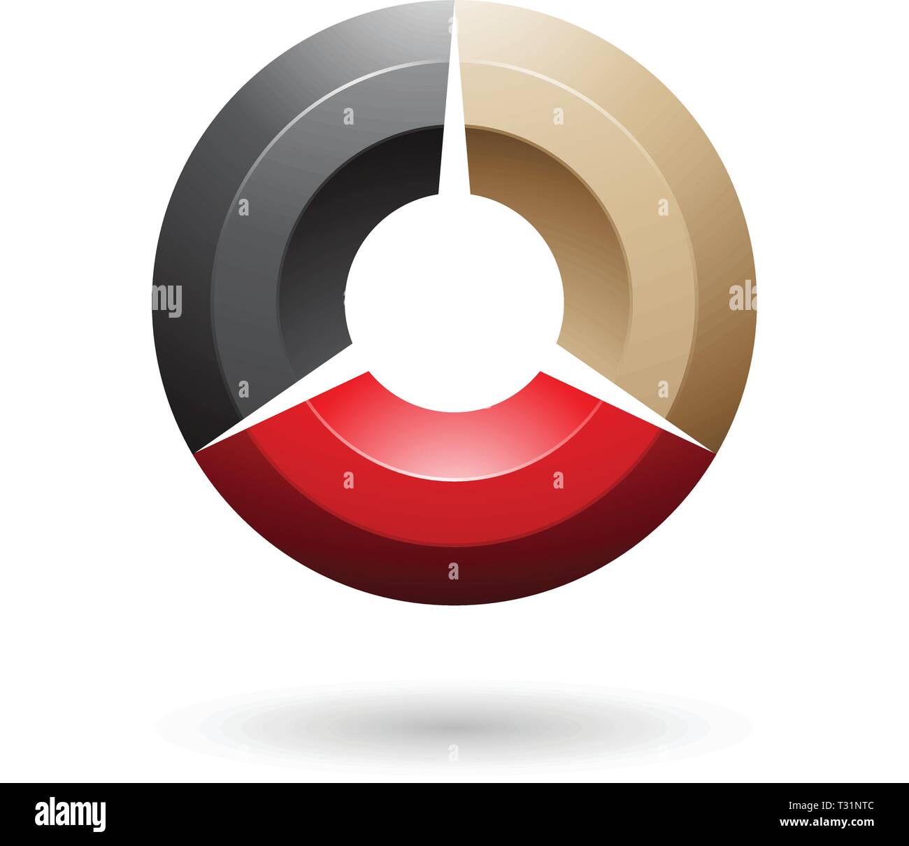 Ilustración vectorial de color beige y negro brillante círculo