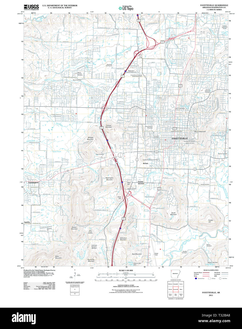 Mapa de fayetteville arkansas Imágenes recortadas de stock Alamy