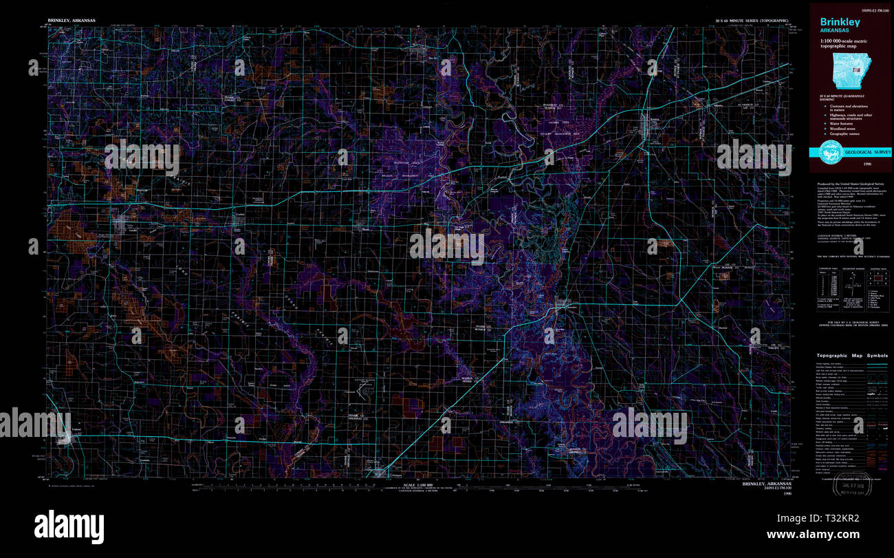 Mapa De Brinkley Arkansas Fotos e Imágenes de stock Alamy