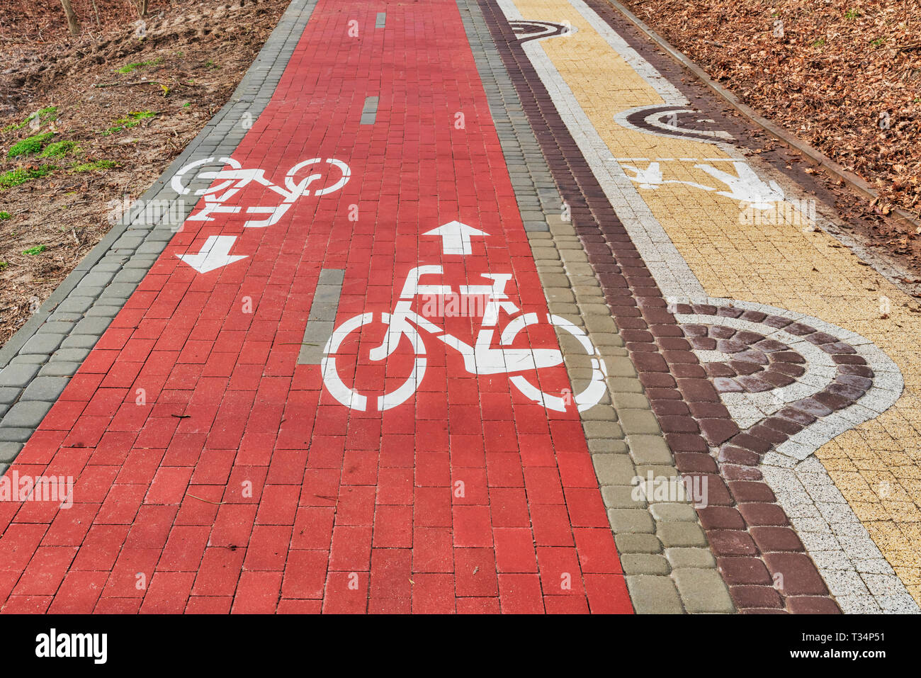 Ruta en Bicicleta entre Kolobrzeg (Kolberg) y Ustronie Morskie (Henkenhagen), Kolobrzeg, Pomerania Occidental, de Polonia, de Europa Foto de stock