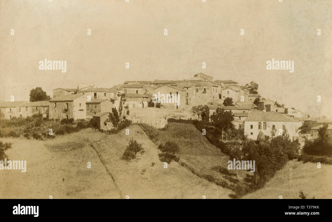 Paisaje paisaje de aldea, Italia 1901 Foto de stock