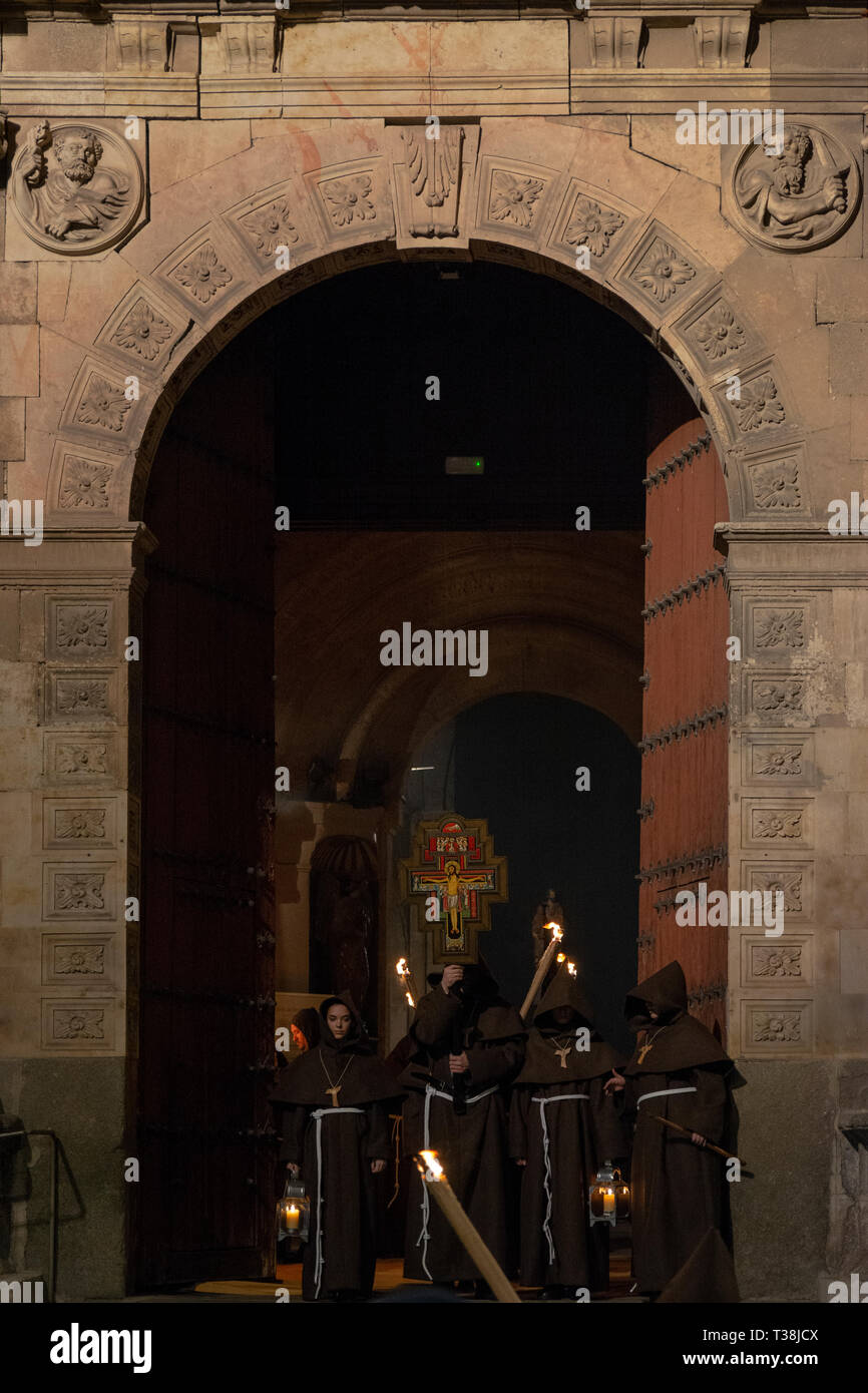 Salamanca, España; en marzo de 2017 salida de la Procesión de la