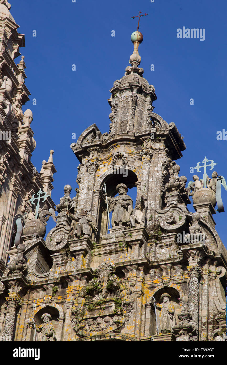 La fachada del Obradoiro de la catedral de Santiago de Compostela, el