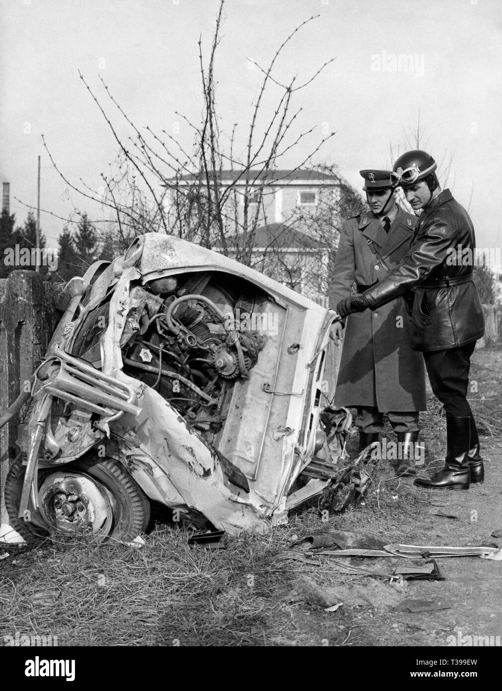 Accidente de coche, 1961 Foto de stock