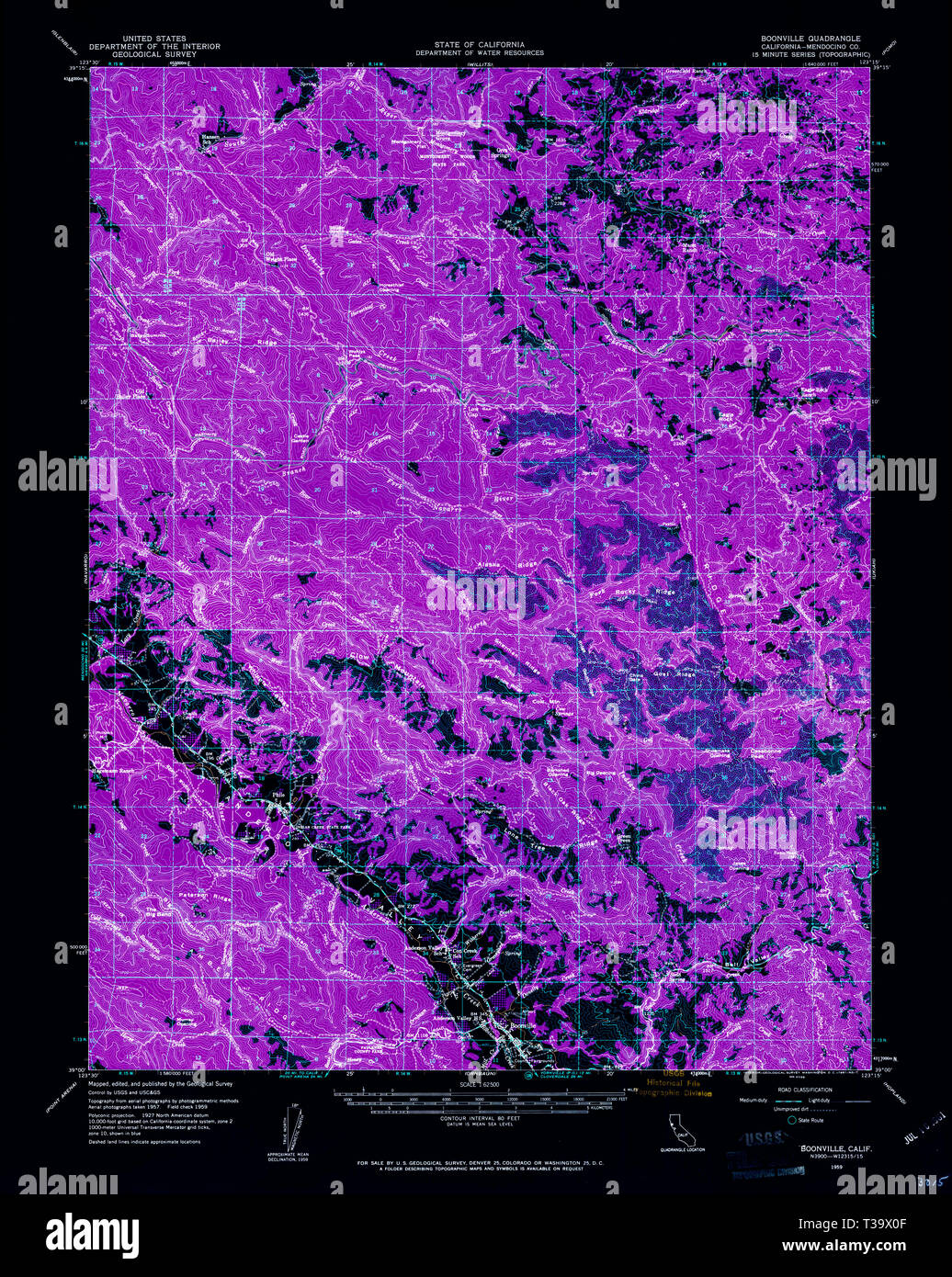 Mapa de boonville california fotografías e imágenes de alta resolución