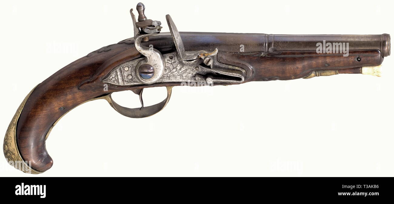 Las armas pequeñas, pistolas, flintlock pistol, flamenco o francés, circa 1760, Additional-Rights-Clearance-Info-Not-Available Foto de stock