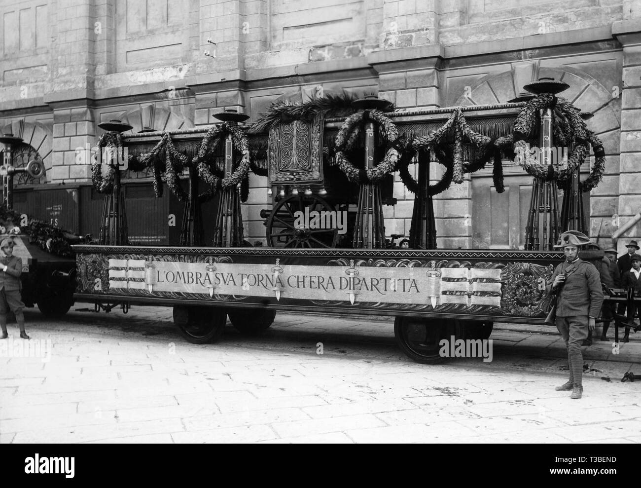 Carroza fúnebre para el transporte del soldado desconocido, 1921. Foto de stock