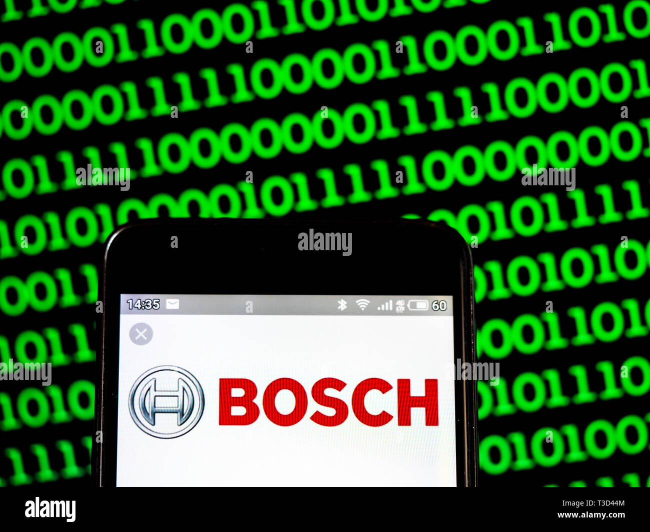 En esta foto ilustrativa un logotipo de Bosch VE mostrado en un teléfono inteligente. Foto de stock