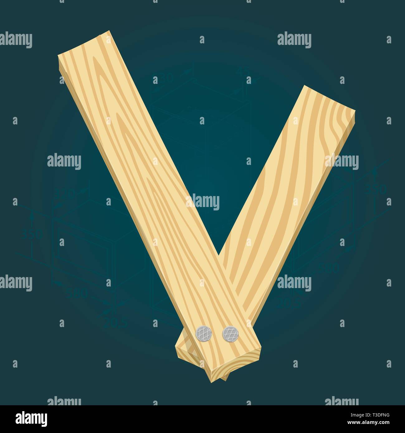 Muchas de las pequeñas letras de madera que componen la letra P Fotografía  de stock - Alamy