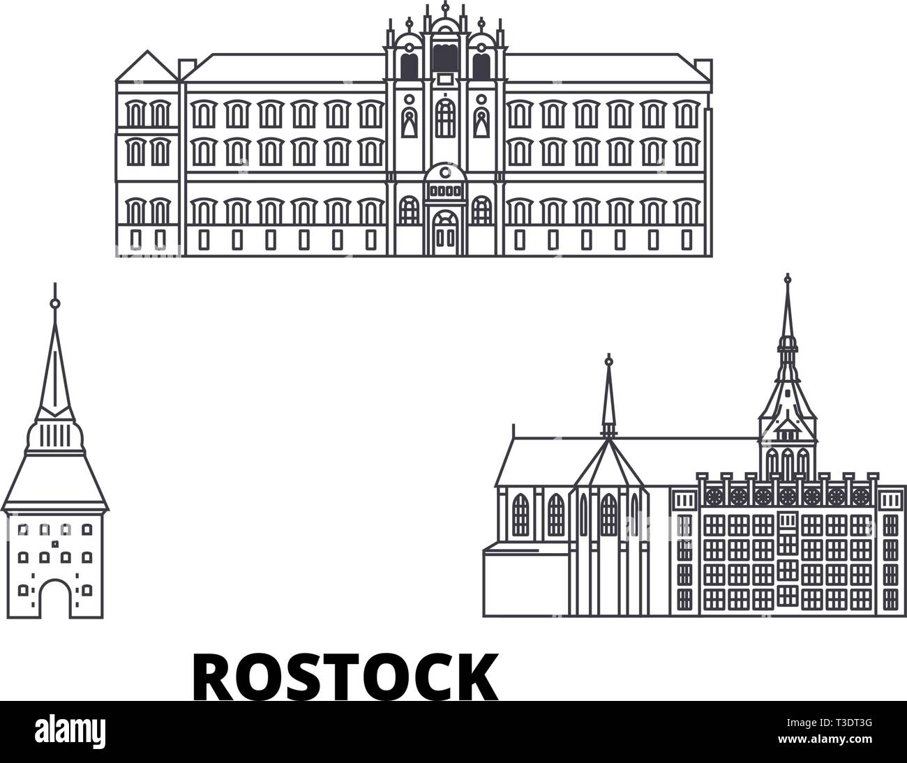 Alemania, Rostock, la línea del horizonte de viaje. Alemania, Rostock