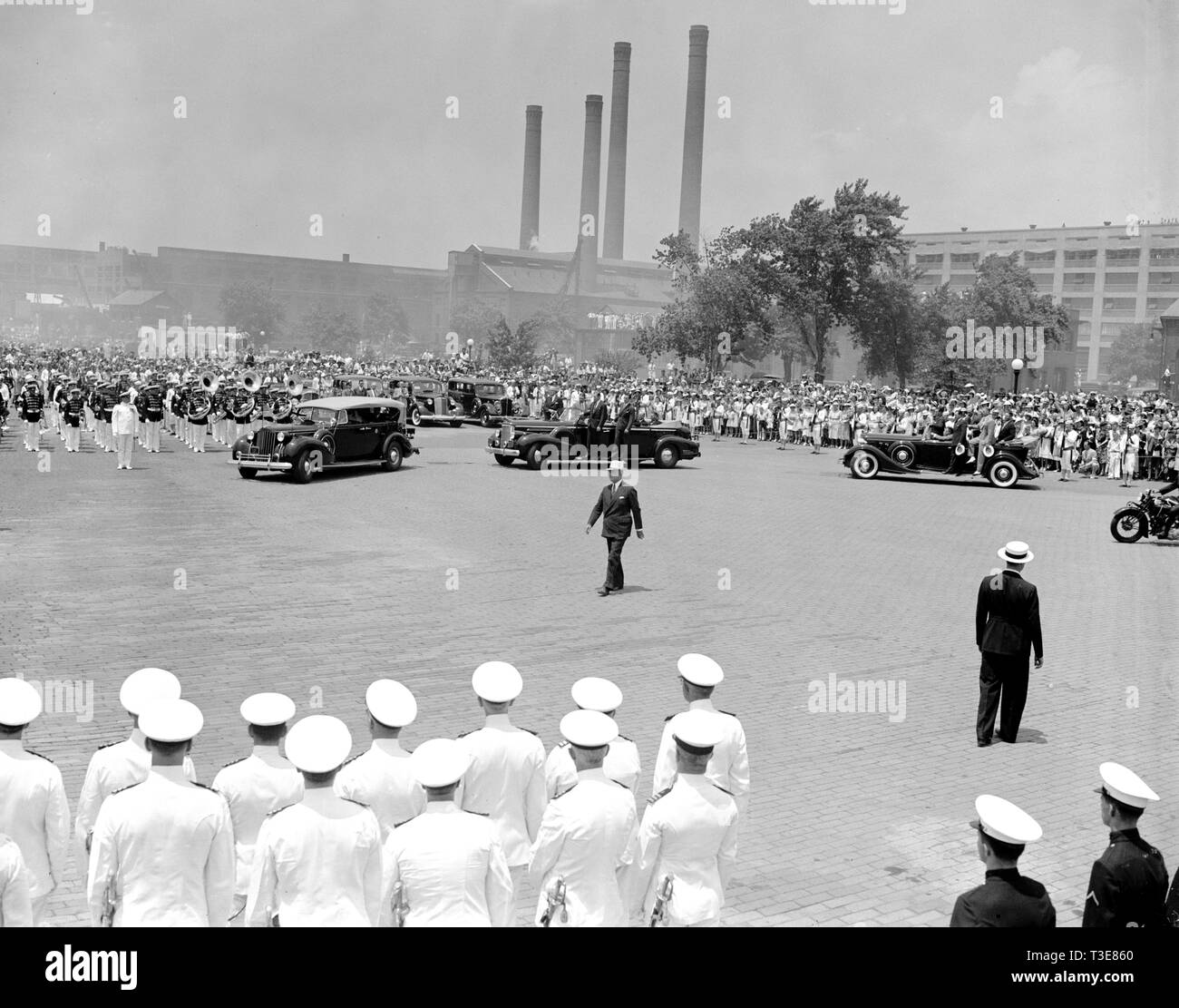 El rey y la Reina de Inglaterra, de visita en Washington D.C. ca. 1938 o 1939 Foto de stock