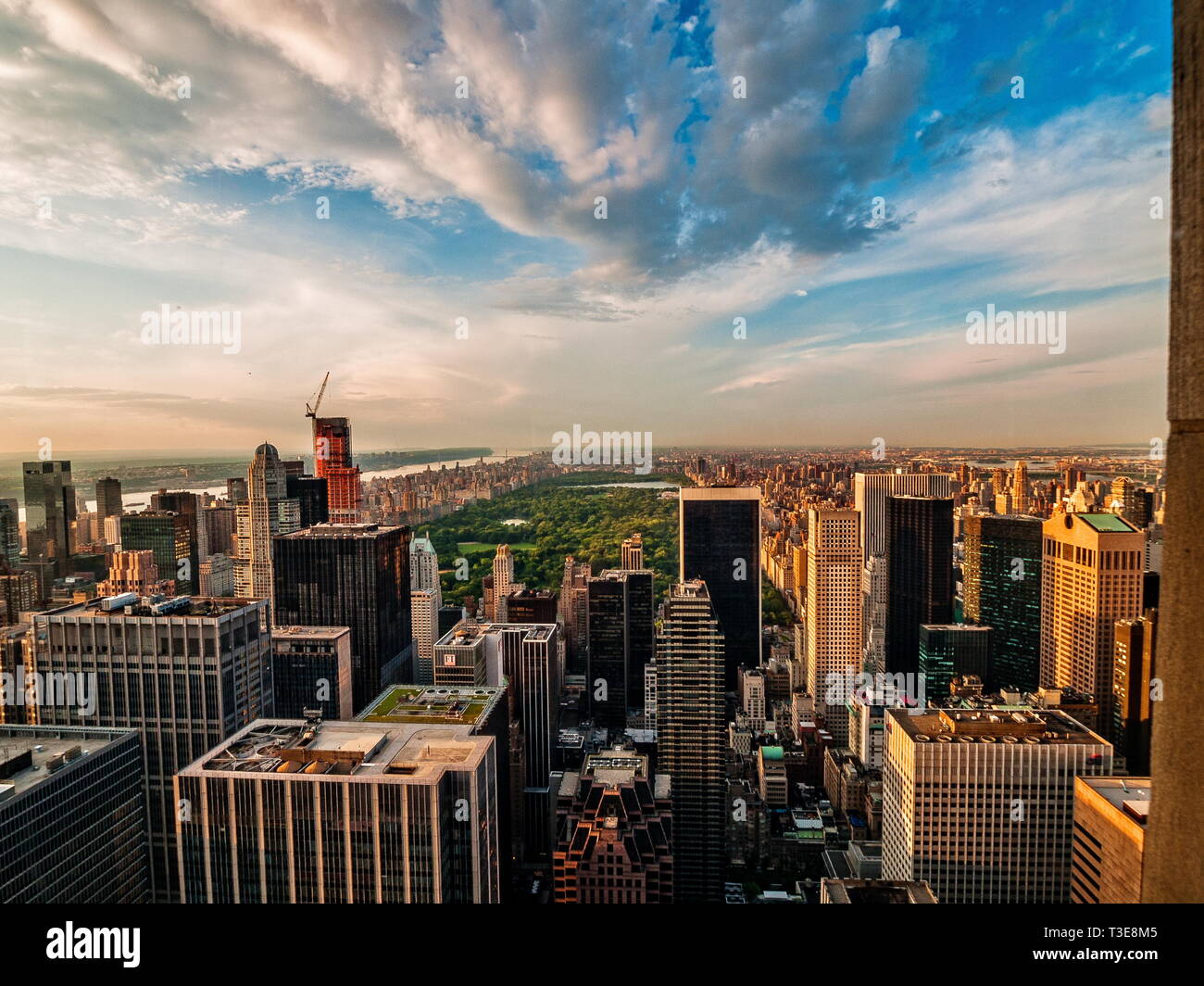 La vista desde la parte superior de la "roca" en la Ciudad de Nueva York Foto de stock