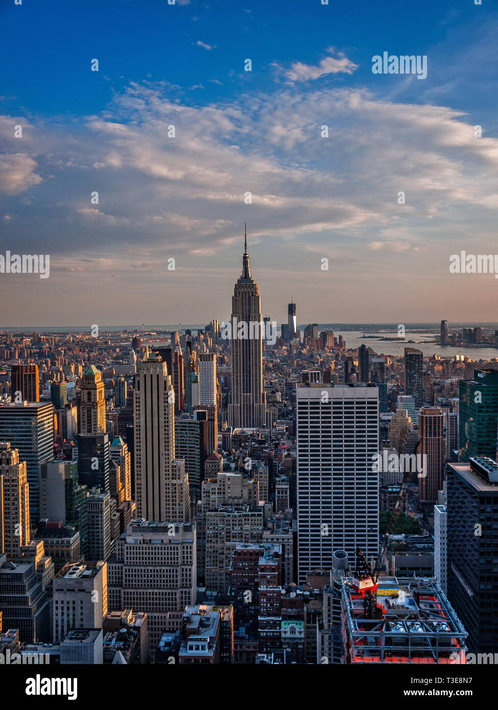 La vista desde la parte superior de la "roca" en la Ciudad de Nueva York Foto de stock