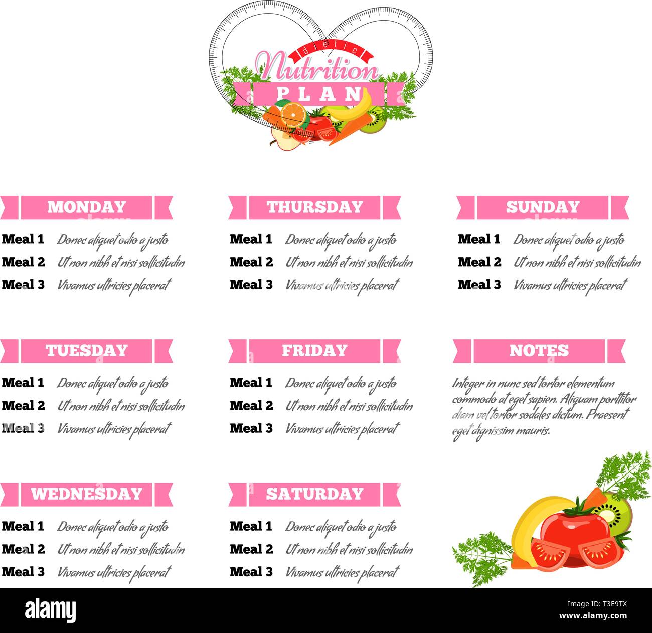 La Planificacion De Una Dieta Saludable Alimentos Sanos Y Comidas Semanales De Programacion Calendario Dietic Ilustracion Vectorial Imagen Vector De Stock Alamy calendario horario de alimentacion saludable