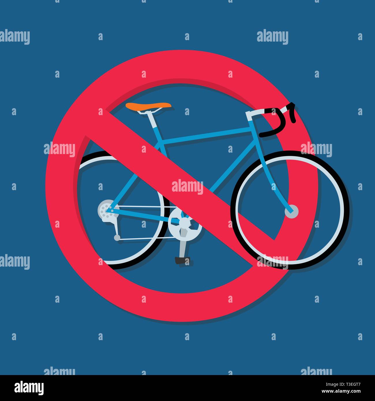 Prohibido bicicletas firmar ilustración vectorial Imagen Vector de stock -  Alamy