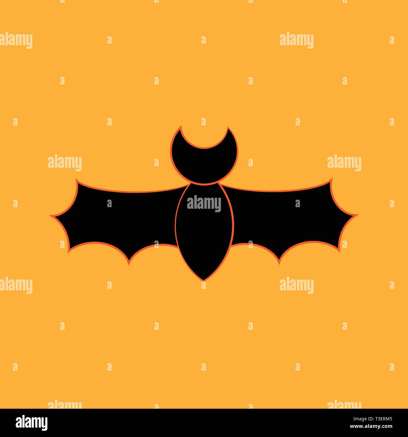 Batman silueta negra sobre fondo naranja Imagen Vector de stock - Alamy
