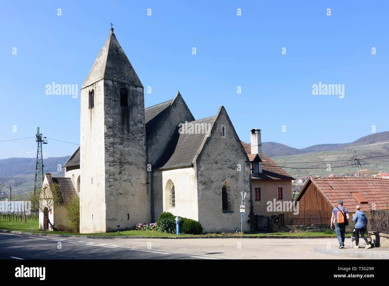 Rossatz-Arnsdorf: iglesia Sankt Lorenz en Wachau, Niederösterreich, Baja Austria, Austria Foto de stock