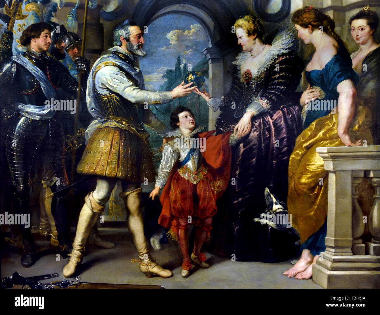 La consignación del Regency - El Marie de Médicis Ciclo 1622-1624 por Peter Paul Rubens, encargado por la Reina María de Médicis, viuda del rey Enrique IV de Francia, para el Palacio de Luxemburgo en París, Foto de stock