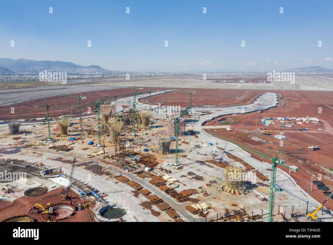 Una vista aérea de la primera terminal del nuevo Aeropuerto