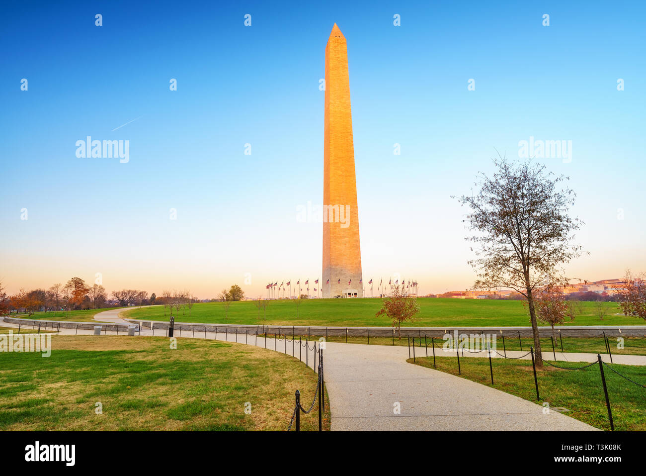 Monumento a Washington en Washington DC Foto de stock