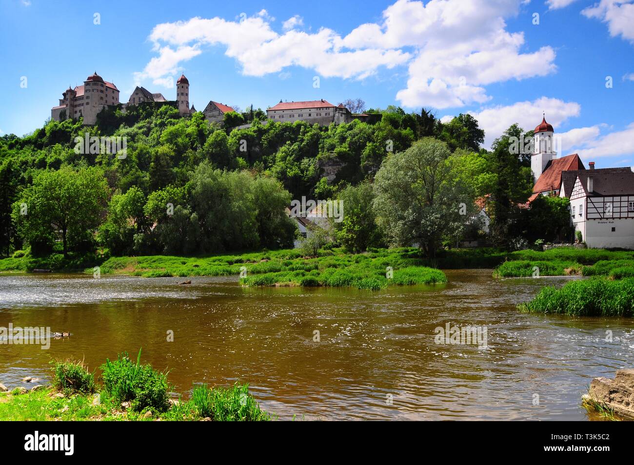 Castillo Harburg, distrito Donau-Ries, suabia, Baviera, Alemania, Europa Foto de stock