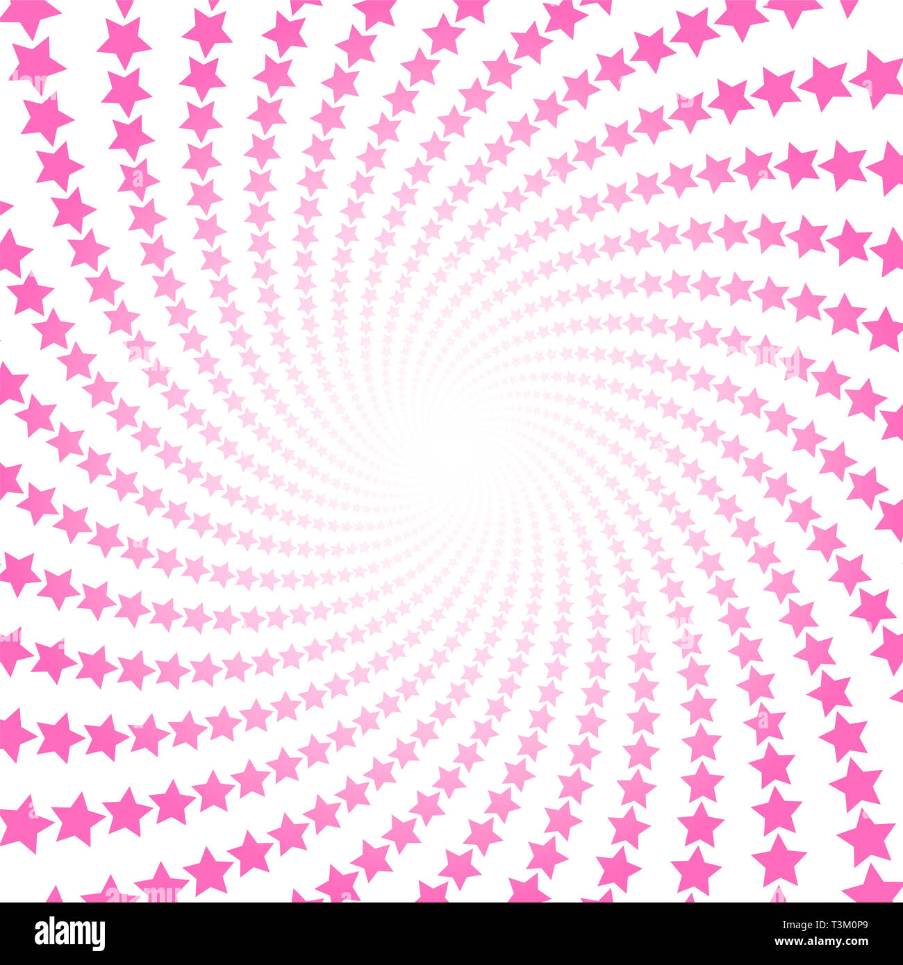 Estrellas rosadas en espiral con centro brillante. Ilustración fractal circulares trenzados, potente, dinámicamente, feliz de diseño. Foto de stock