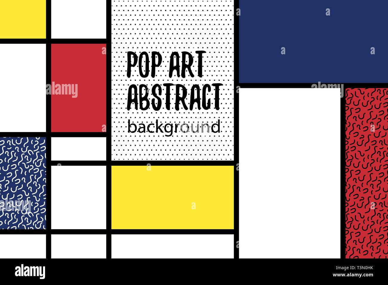 Pop art estilo Mondrian geometría línea Ilustración del Vector