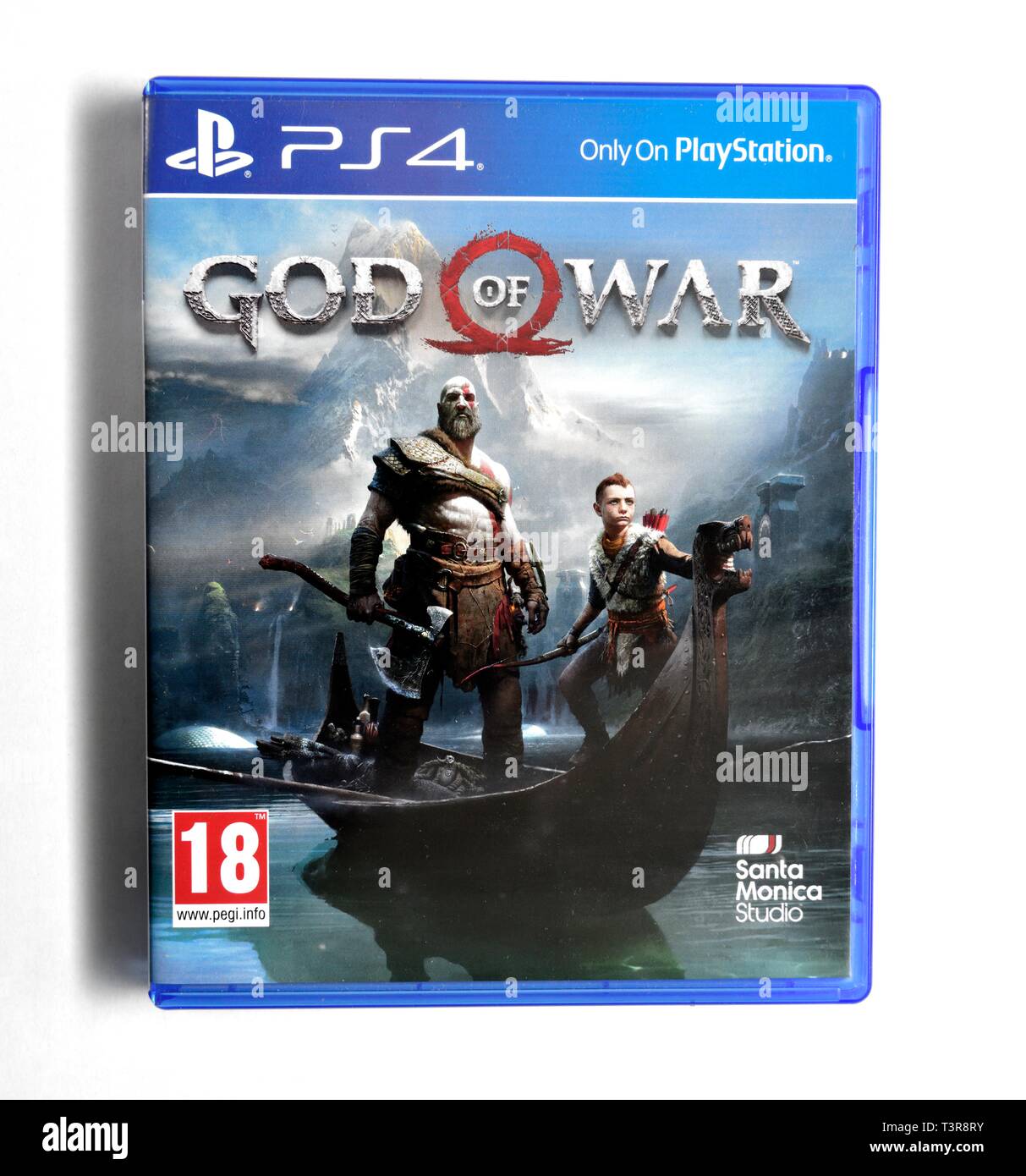 PS4 video juego Dios de la guerra Foto de stock