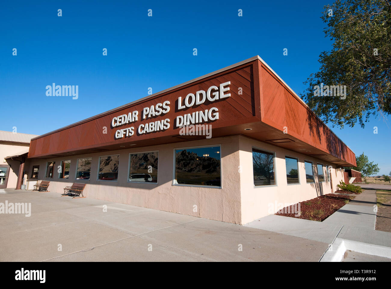 Cedar Pass Lodge en el Parque Nacional Badlands, Dakota del Sur, EE.UU. Foto de stock