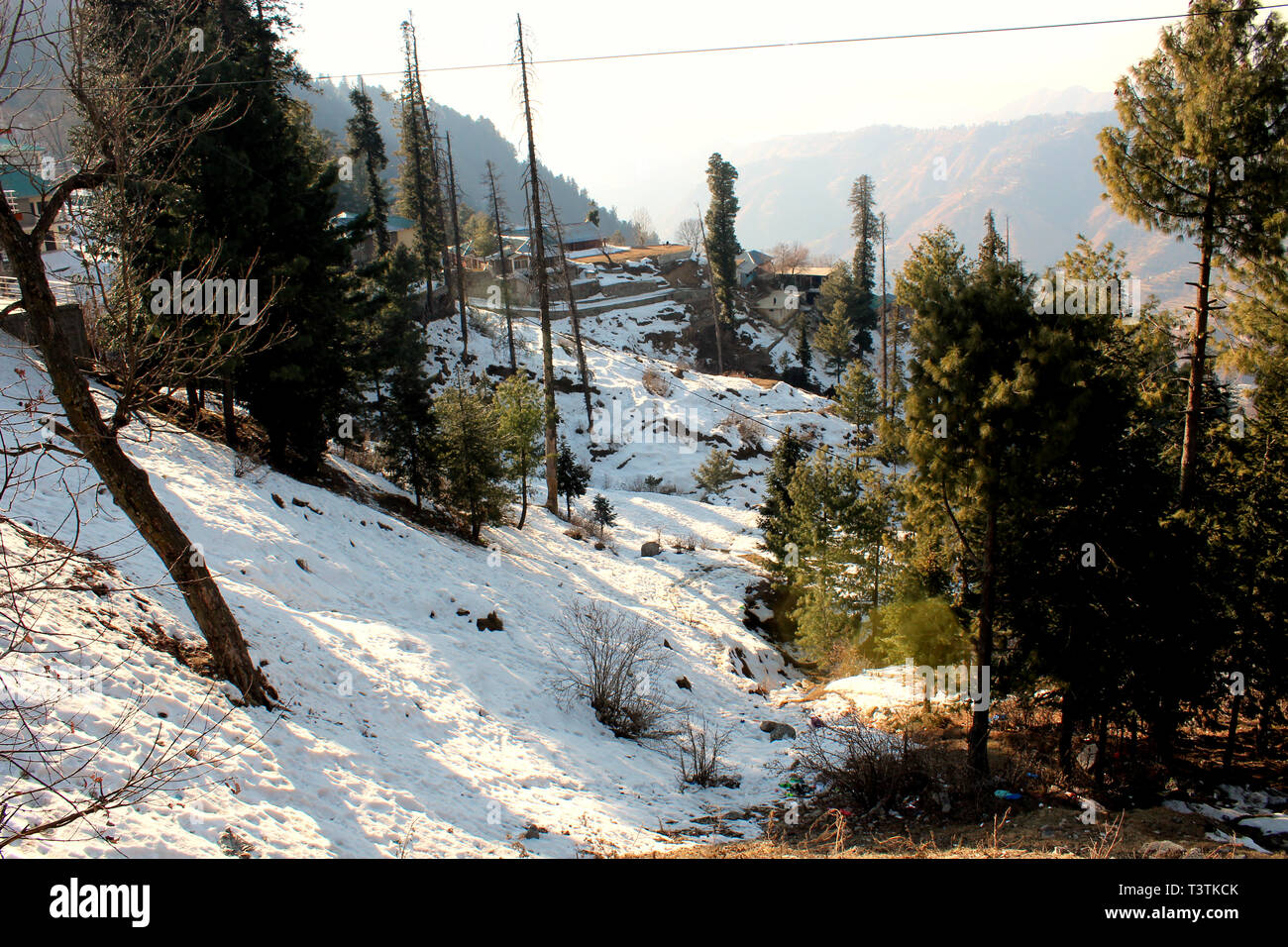 Paisaje invernal Pakistán Foto de stock