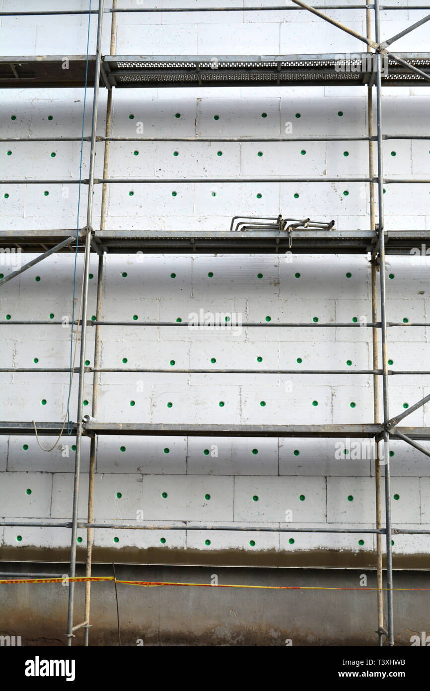 Piso Casa Vieja Pared De Aislamiento Con Poliestireno Blanco