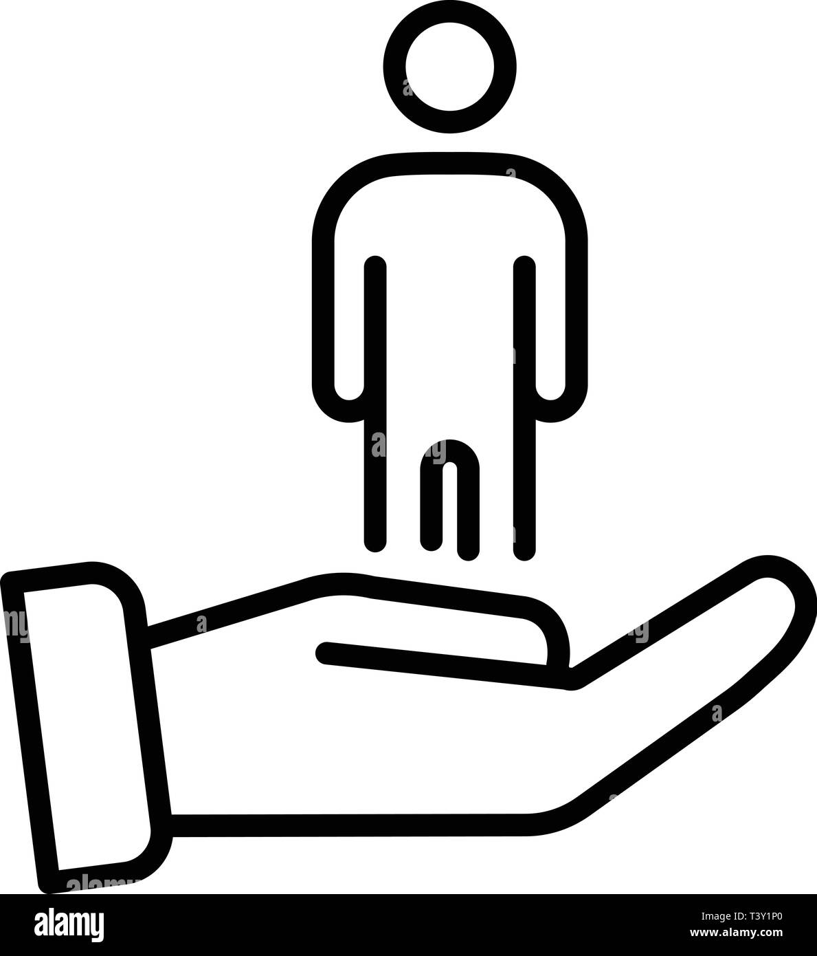 Ayudan A Cuidar El Hombre Icono El Estilo De Esquema Imagen Vector De Stock Alamy