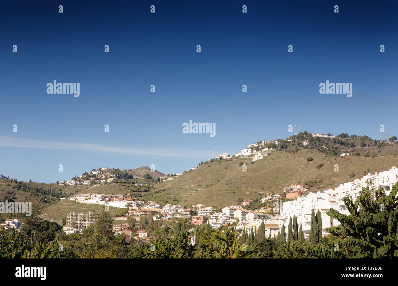 Mountain View en Almunecar, España, una localidad turística de la provincia de Granada en la Costa Tropical Foto de stock