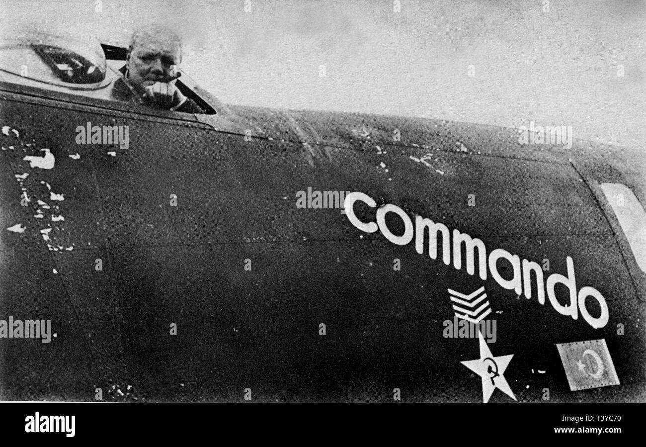 Winston Churchill voló en ese avión llamado "Comando" del norte de África a Inglaterra. El 7 de febrero de 1943 Foto de stock