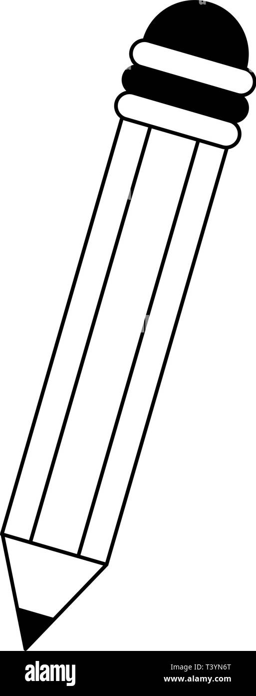 Utensilios de dibujo a lápiz en blanco y negro aislado Imagen Vector de  stock - Alamy